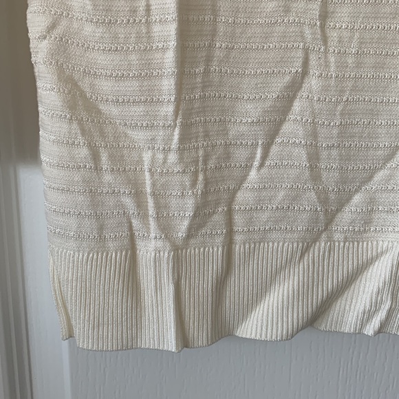 NWT LOFT Off-White Striped Knit Light Sweater - Picture 4 of 9
